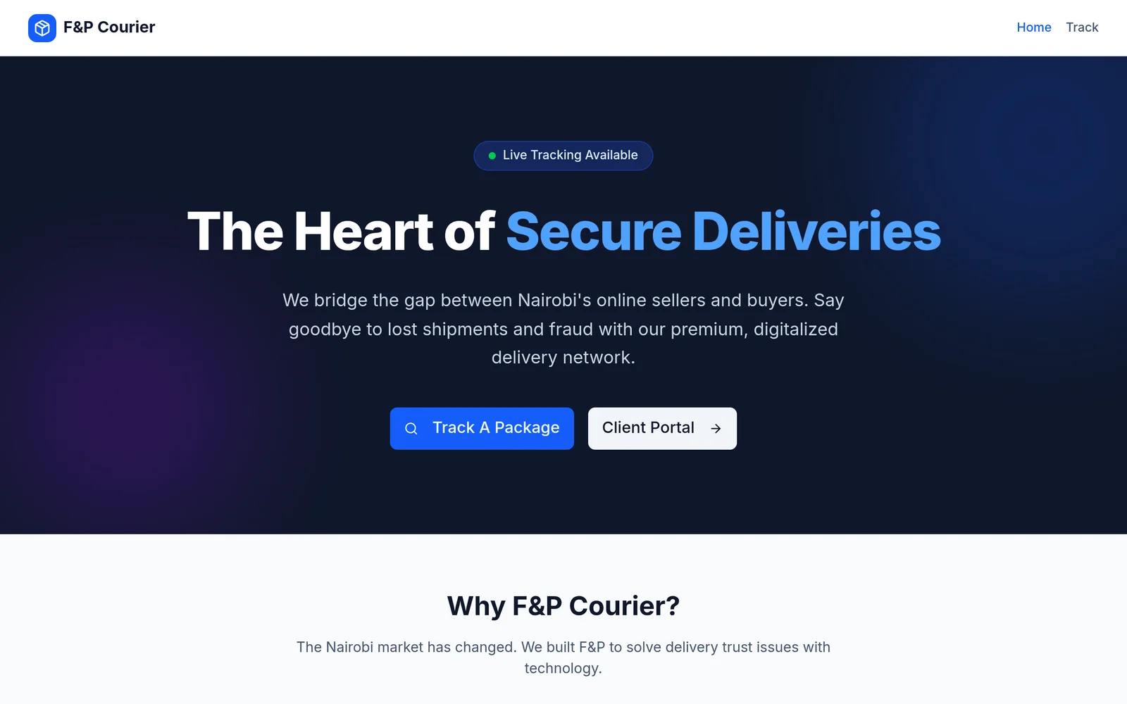 F & P Logistics - Real live application preview