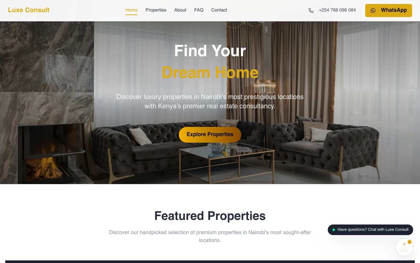 Luxe Consult - Real live application preview